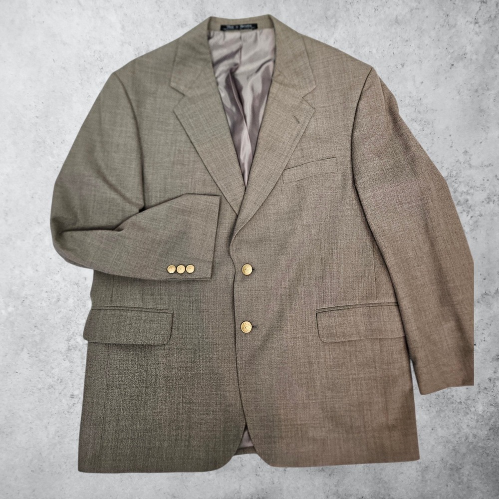 Wall Street Collection Vintage Bealls Worsted Wool Blend 44R Blazer Gold Button